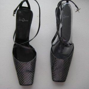 Anne Klein 2 Black Reptile Size 9.5 heels